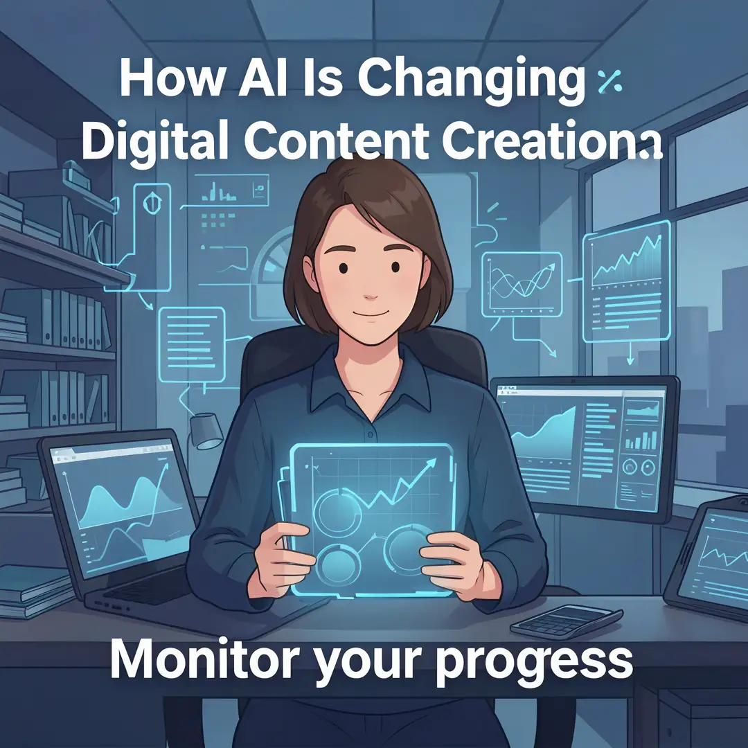 Step 6: Illustration for step: Monitor your progress related to How AI Is Changing Digital Content Creation,